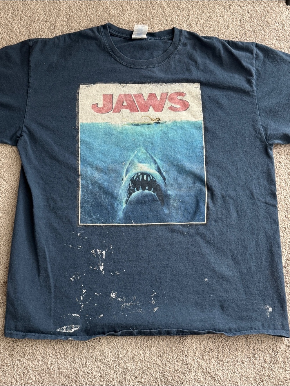 Vintage Jaws Duh Duh Duh Universal Studios Movie T Shirt XL 23x27.5